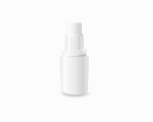 A plastic bottle 15 ml with metering and dosing element.