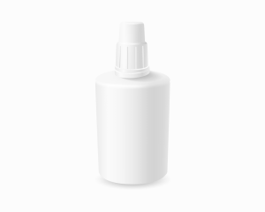 A plastic bottle 60ml with metering and dosing element.
