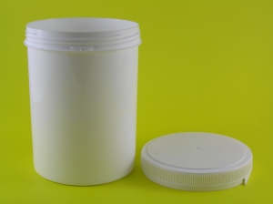 A plastic jar 1000g/1200ml with a cap, a guarantee ring and a release liner. 