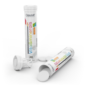 Vitamine und Mineralien 20 orangefarbene Brausetabletten