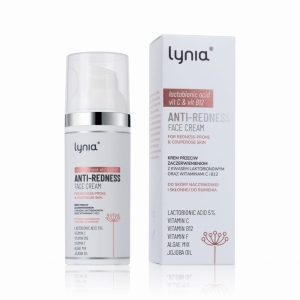 Lynia Creme gegen Rötungen mit Lactobionsäure sowie den Vitaminen C und B12